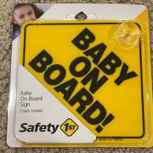 Safety 1st Yellow Baby On Board Sign